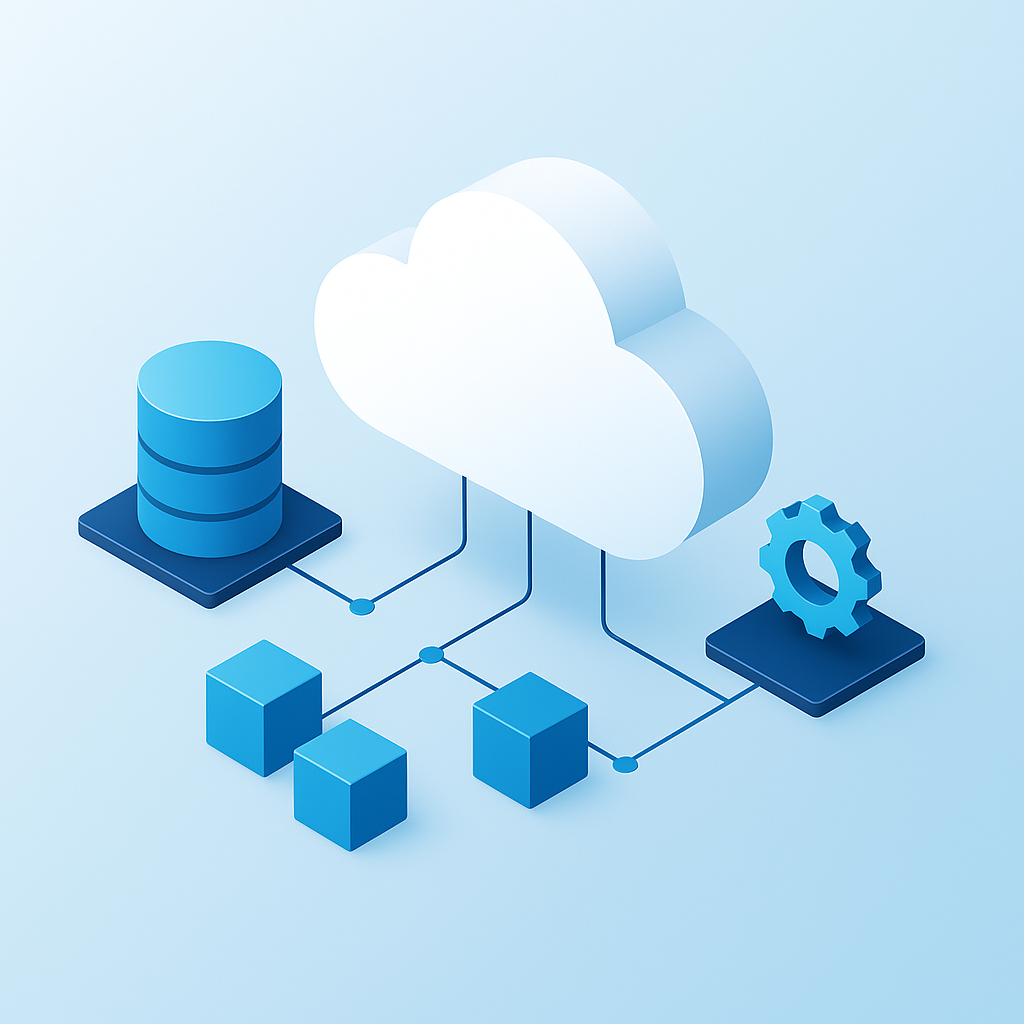 Ilustración abstracta de nube y datos